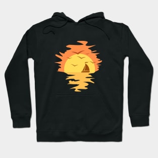 Sunset and Boat Hoodie